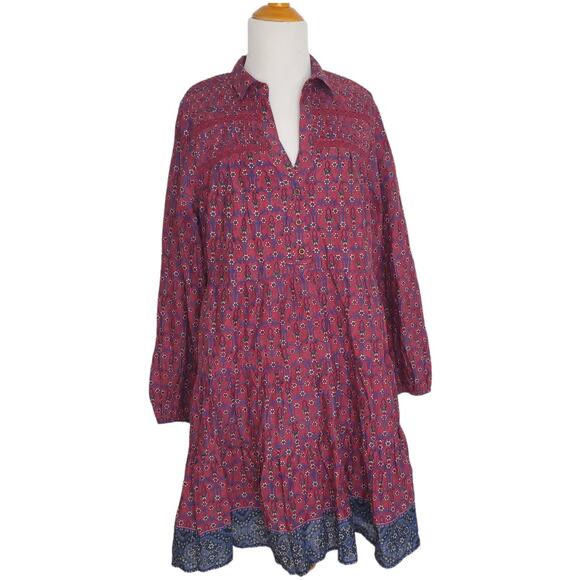 NEW Anthropologie Diyana Tiered Tunic Dress Voluminous Floral Women Medium - Picture 2 of 13